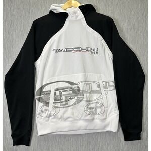 Sergio Tacchini Sweatshirt Hoodie with Button-up Neck Black White Casual Large